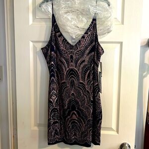 NWT- Jump Apparel, Navy/Gold mini dress